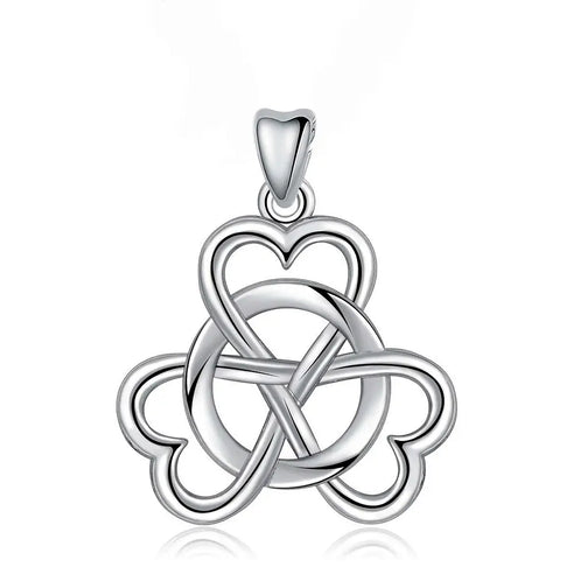 Colgante trébol de tres hojas en plata 925 1