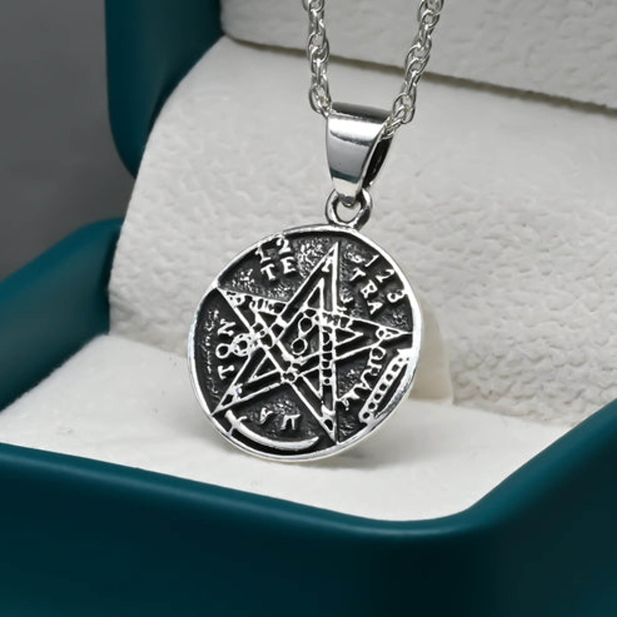 Colgante Tetragrammaton En Plata 925, Amuleto De Protección 2