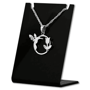 Colgante De Colibri Con Flor En Plata 925