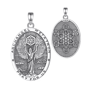 Colgante arcángel de metatron, simbología sagrada en plata 925