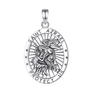 Colgante arcángel san azrael en plata 925