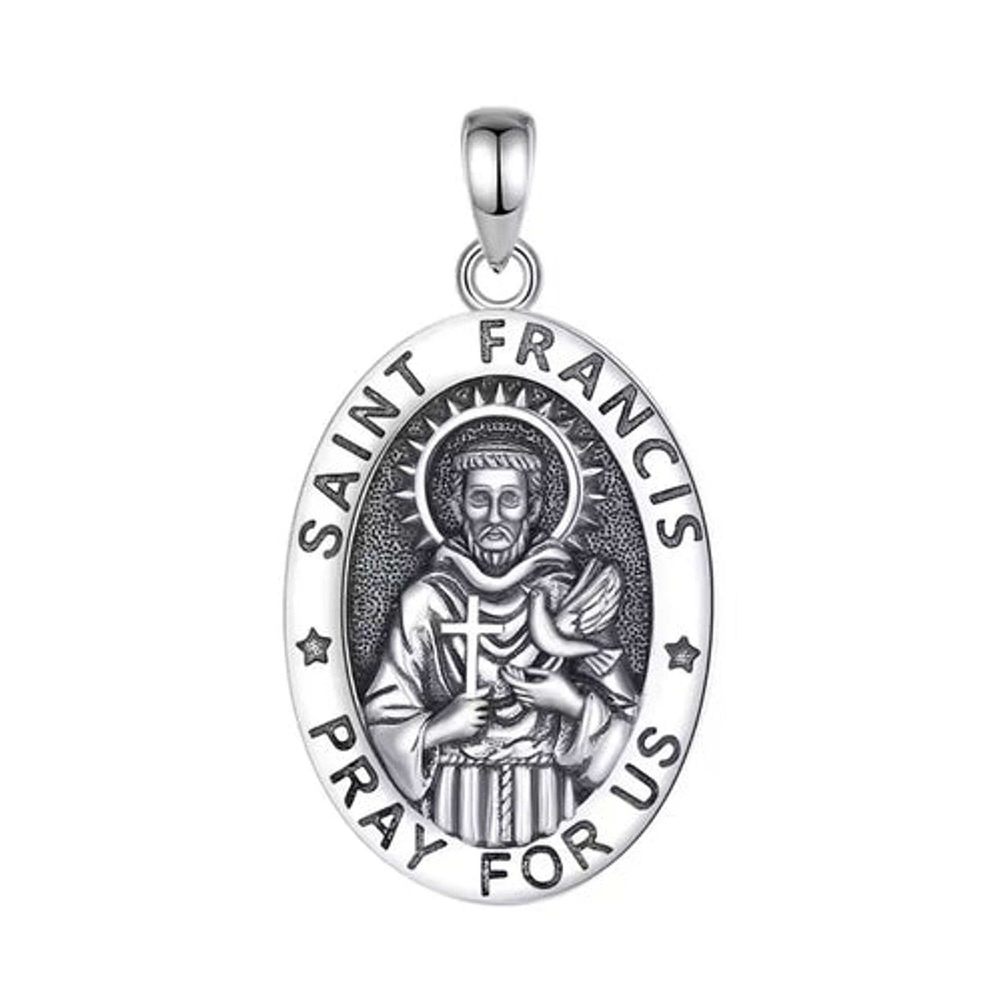 Colgante san francisco de asís en plata 925 1