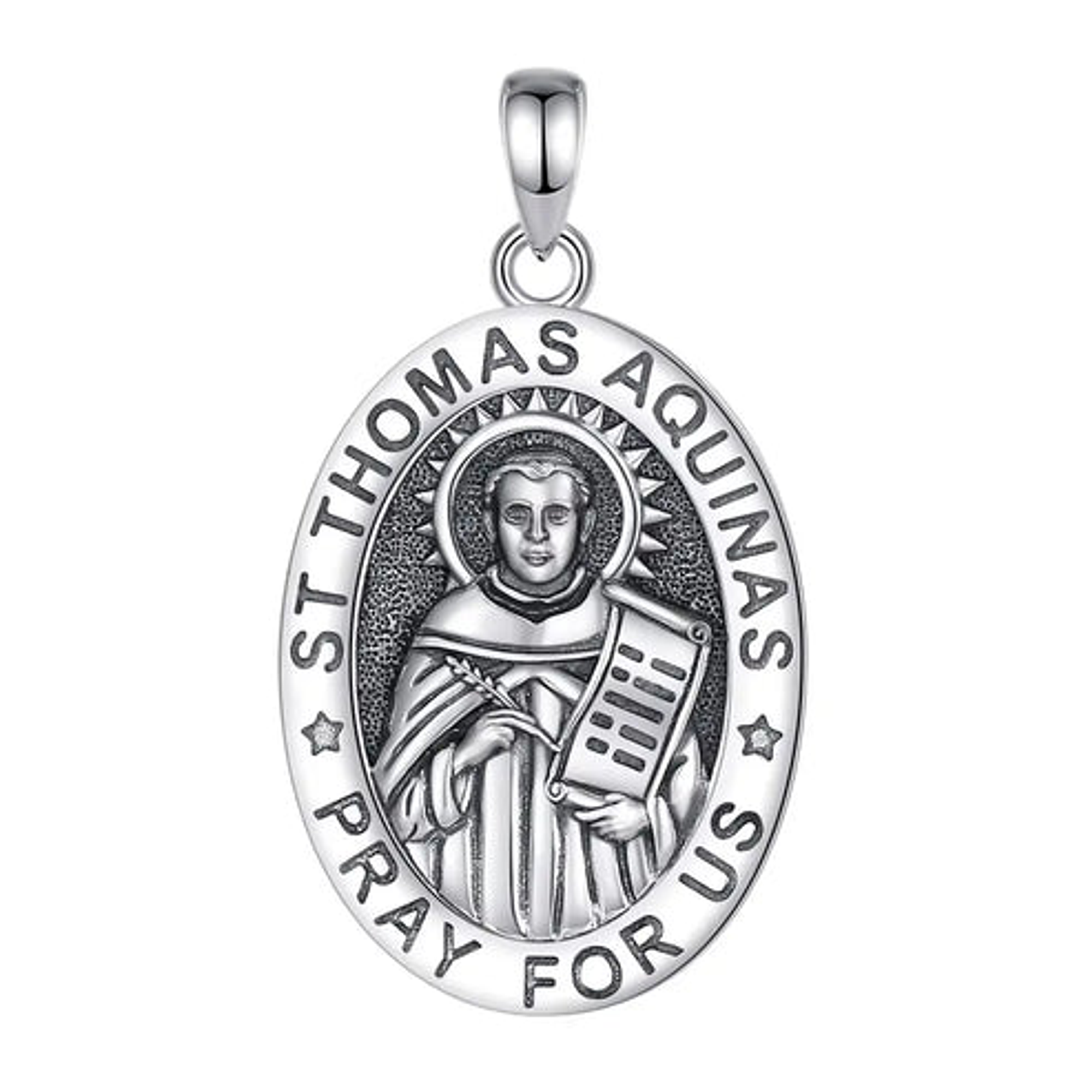 Colgante Santo tomas de aquino en plata 925 1