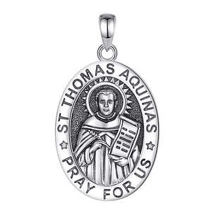 Colgante Santo tomas de aquino en plata 925