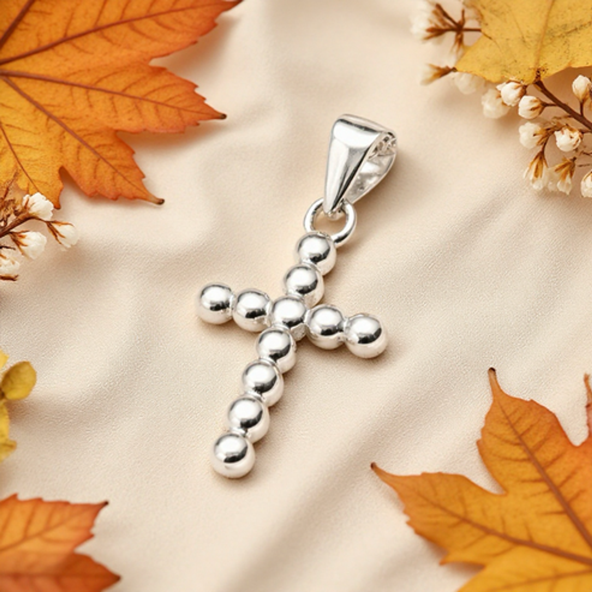 Colgante cruz puntos en plata 925 1