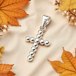 Colgante cruz puntos en plata 925