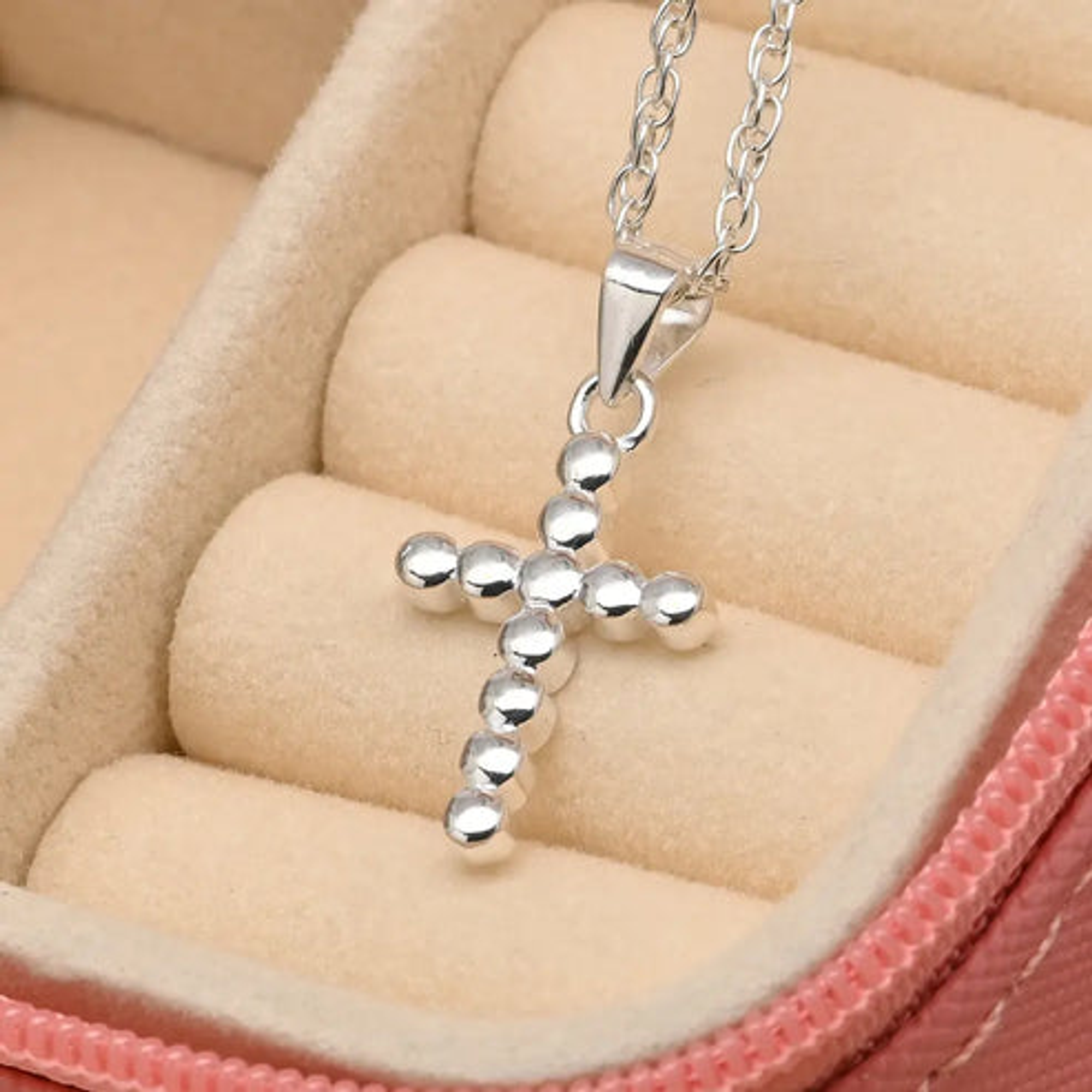 Colgante cruz puntos en plata 925 2