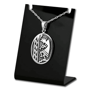Colgante kokopelli dios de la fertilidad en plata 925