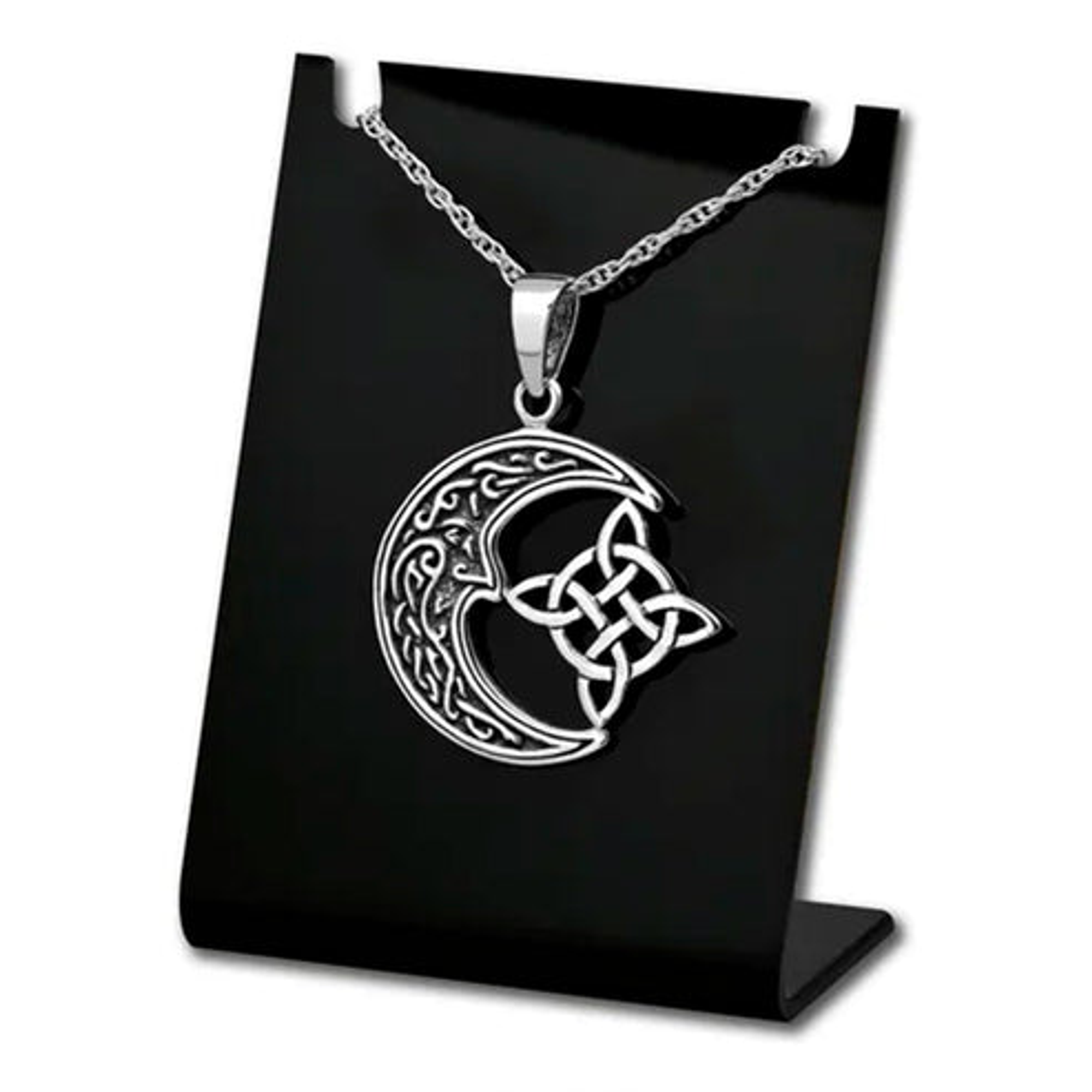 Colgante luna y nudo de brujas en plata 925 1