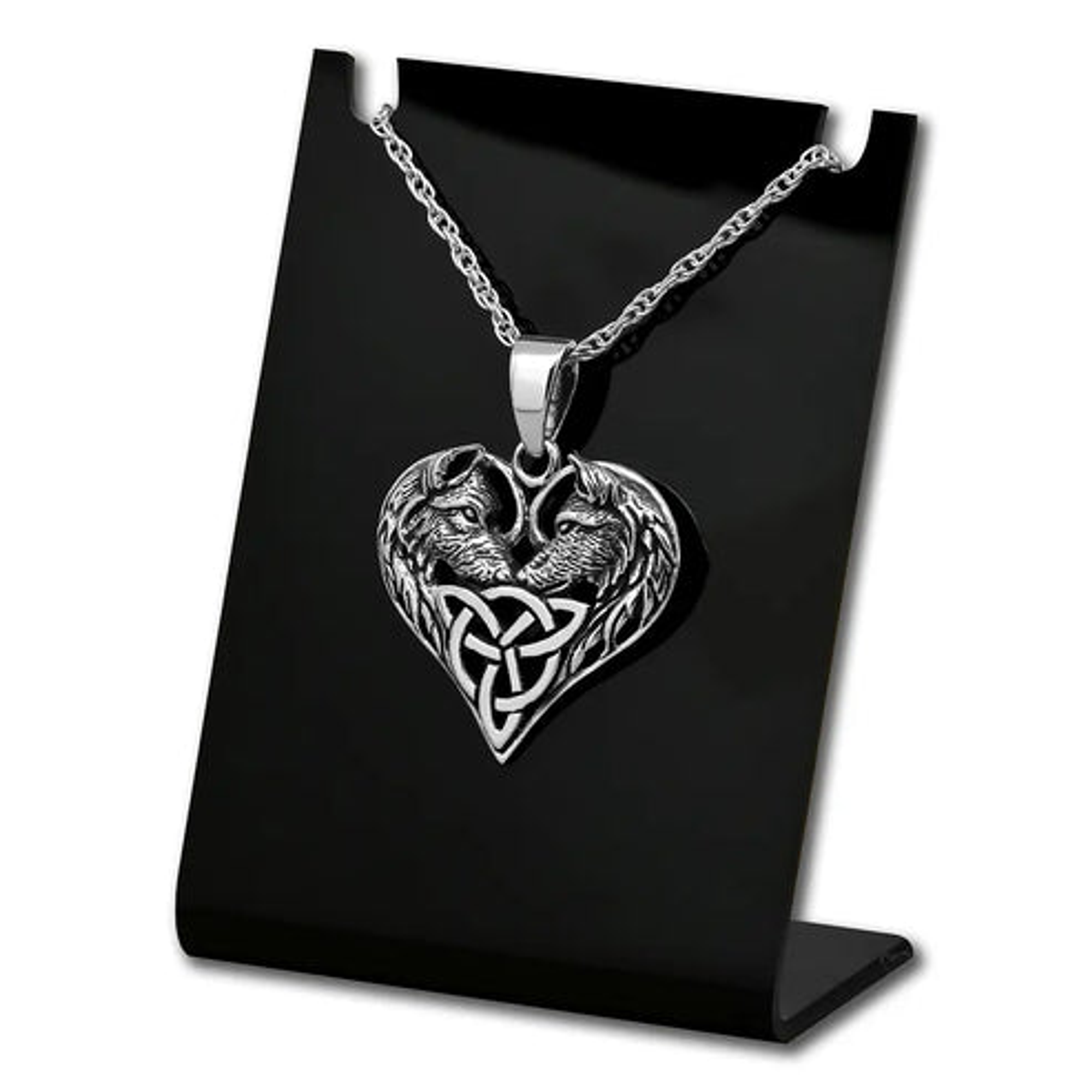 Colgante nudo celta de lobos en plata 925 1