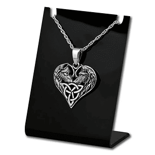 Colgante nudo celta de lobos en plata 925