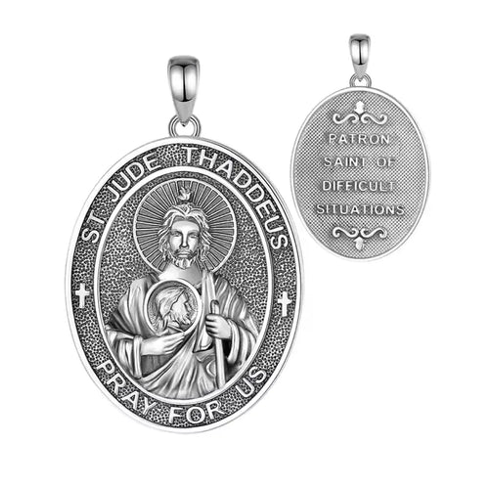 Colgante medalla de san judas Tadeo en plata 925 1