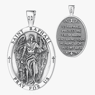 Colgante arcángel San Rafael en plata 925