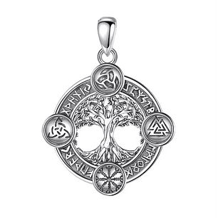 Colgante árbol de la vida con runas en plata 925