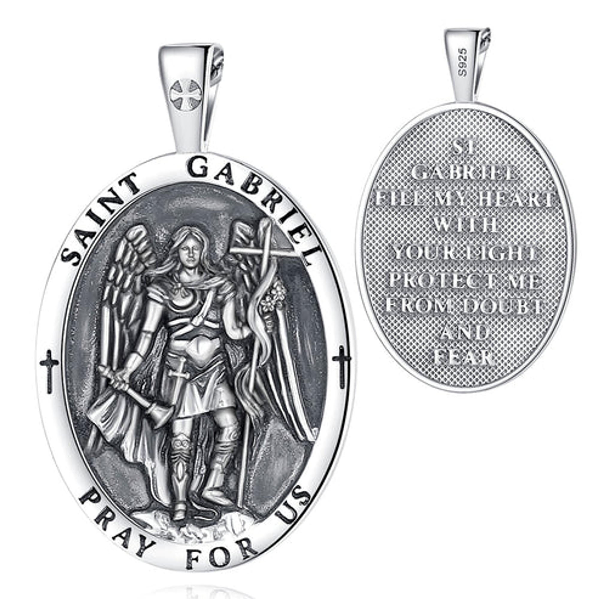 Colgante arcángel san Gabriel en plata 925 1