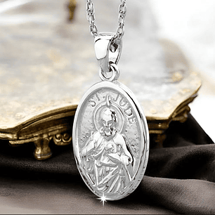 Colgante medalla San Judas en plata 925