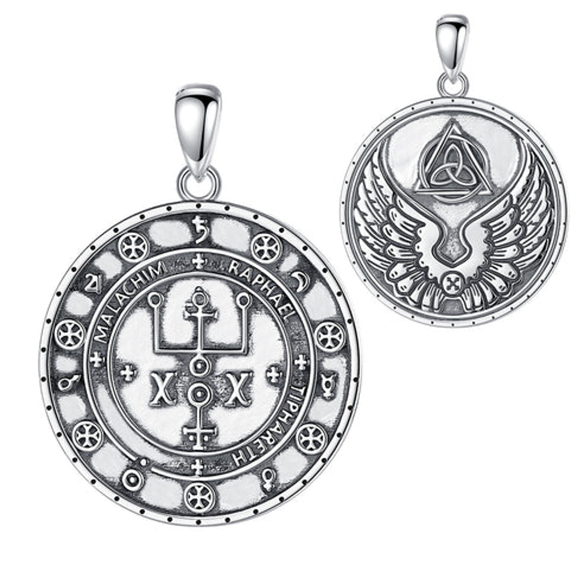 Colgante escudo arcángel Rafael en plata 925 1