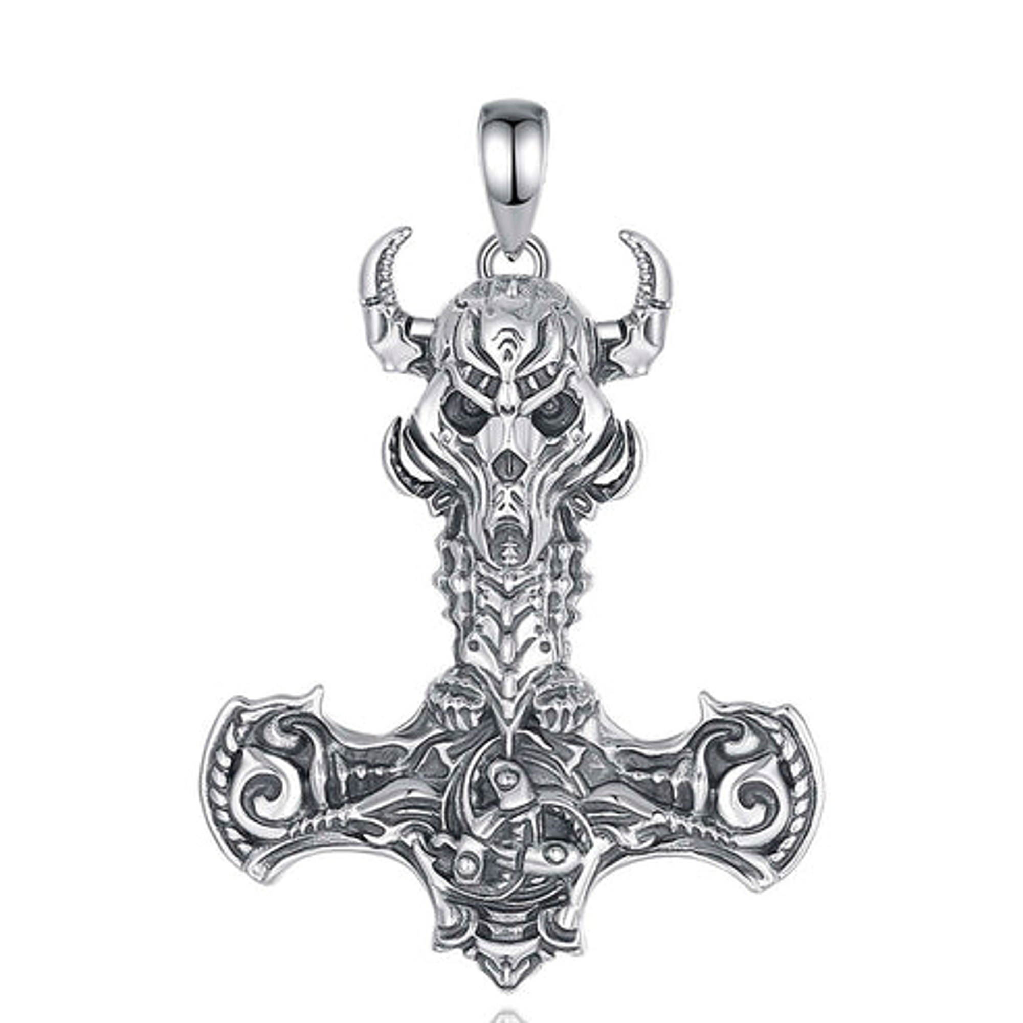 Colgante martillo de Thor Mjölnir grande en plata 925 1