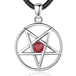 Colgante pentagrama granate en plata 925