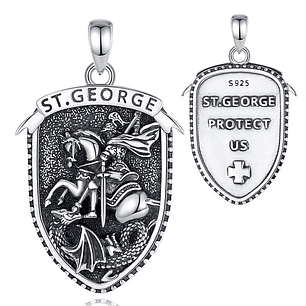 Colgante escudo de san Jorge en plata 925
