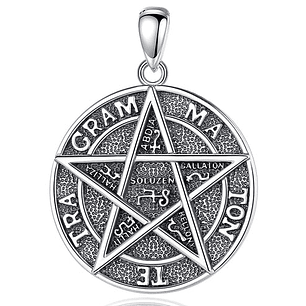 Colgante tetragrammaton con simbolos en plata 925
