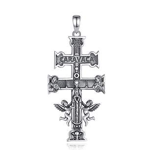 Colgante cruz de Caravaca todos los símbolos en plata 925