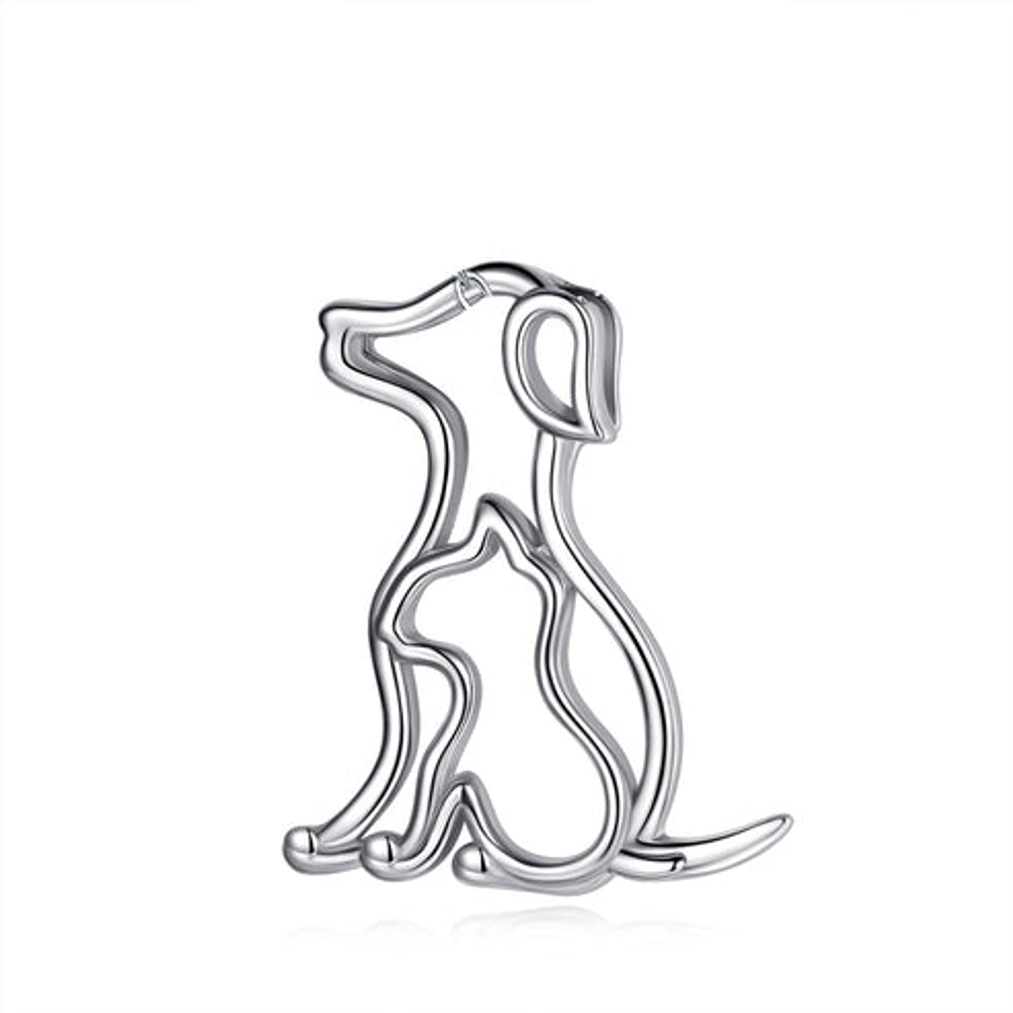 Colgante de perro y gato mini amigos en plata 925 1