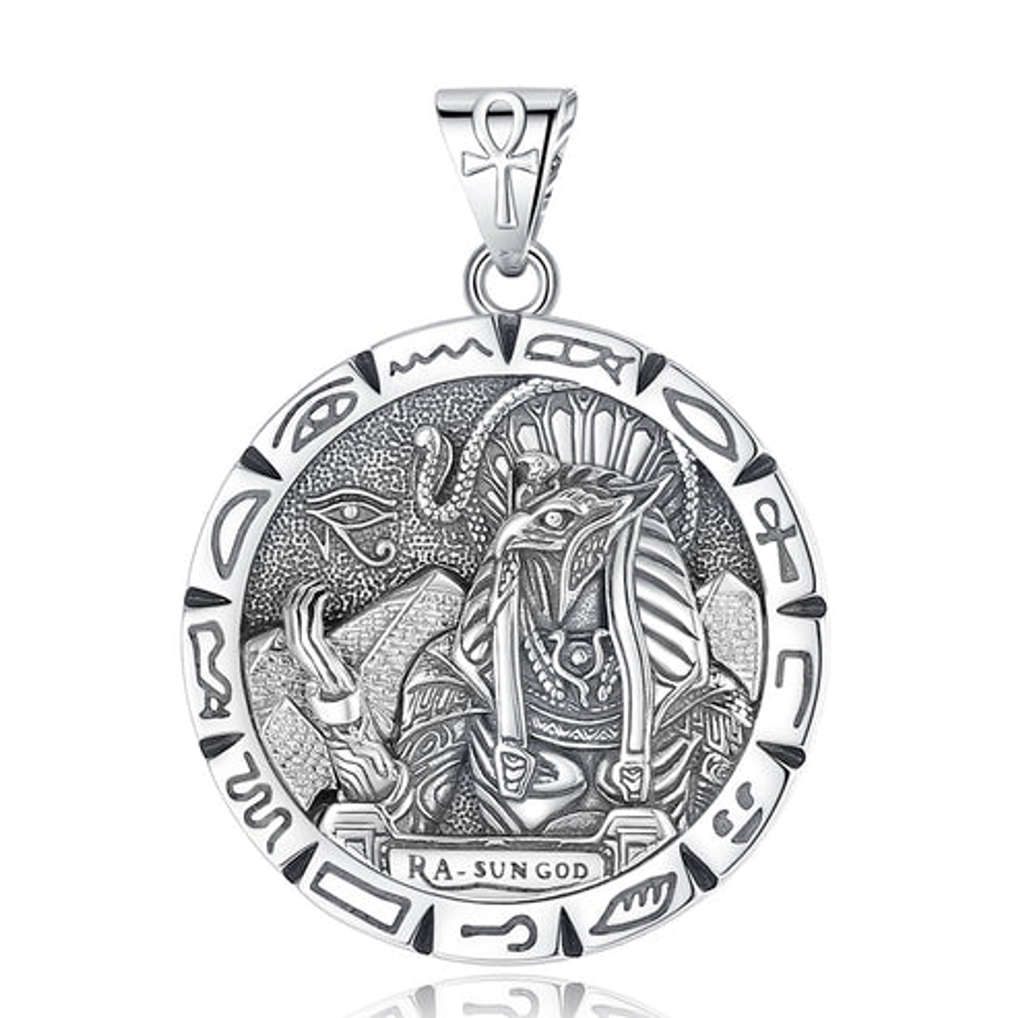 Colgante medalla Anubis dios Egipto plata 925 1
