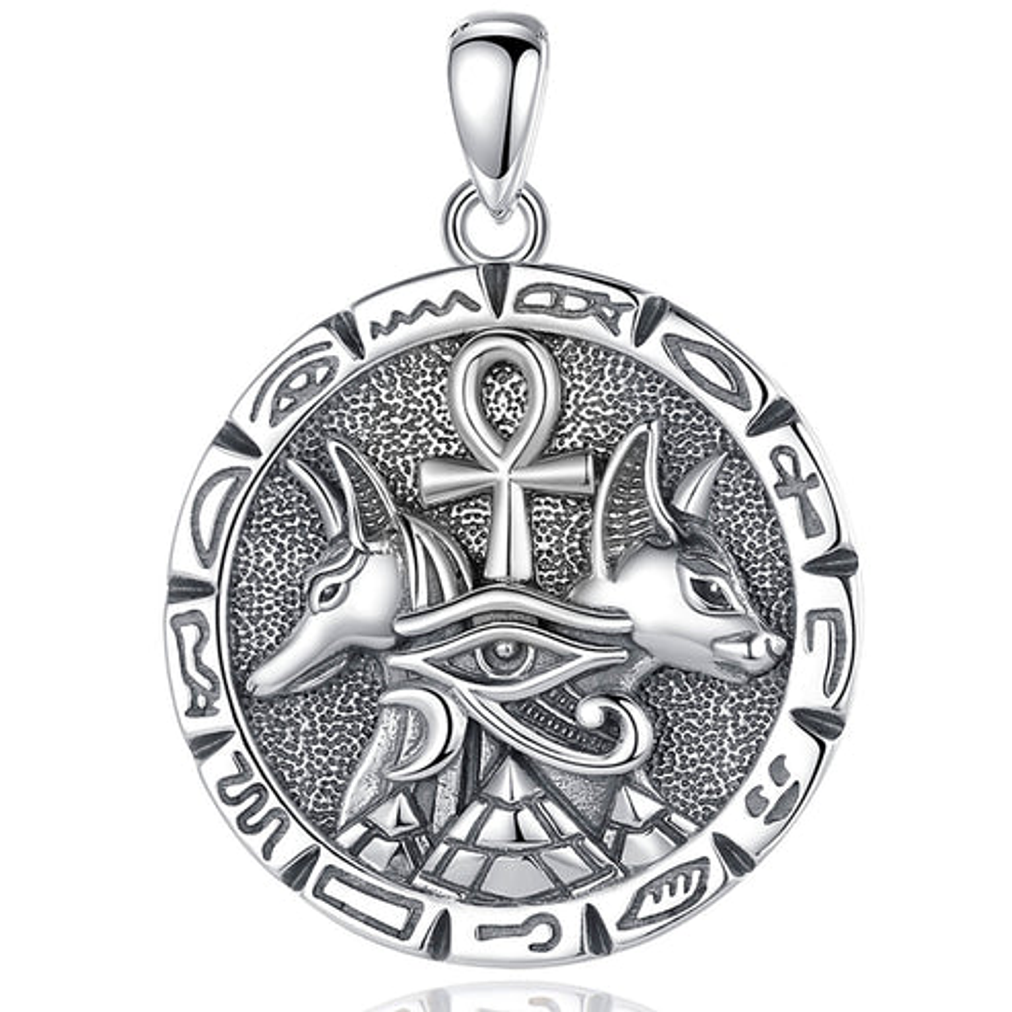 Colgante Anubis Con Ojo De Horus Egipcio en plata 925 1