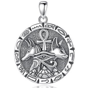 Colgante Anubis Con Ojo De Horus Egipcio en plata 925