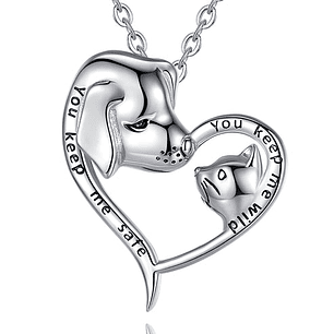 Colgante pareja de perro y gato en plata 925