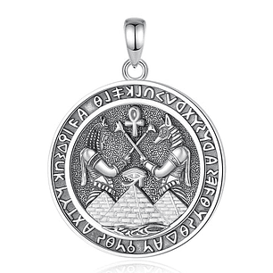 Colgante egipcio Anubis medalla en plata 925