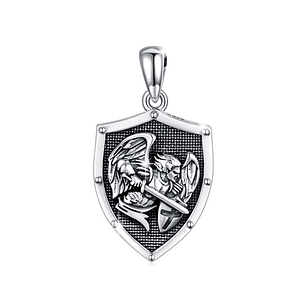 Colgante escudo de arcángel san miguel en plata 925