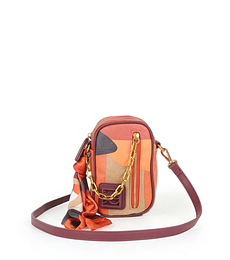 Bolsa Crossbody Textil con Mascada Multicolor