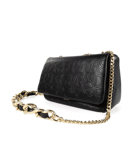 Bolsa Crossbody Cloe Monograma Troquelado color Negro