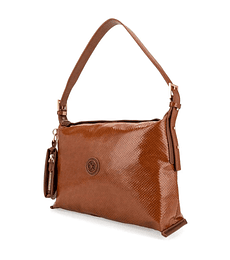 Bolsa Hobo Cloe Grande Look Animal Skin Color Tan