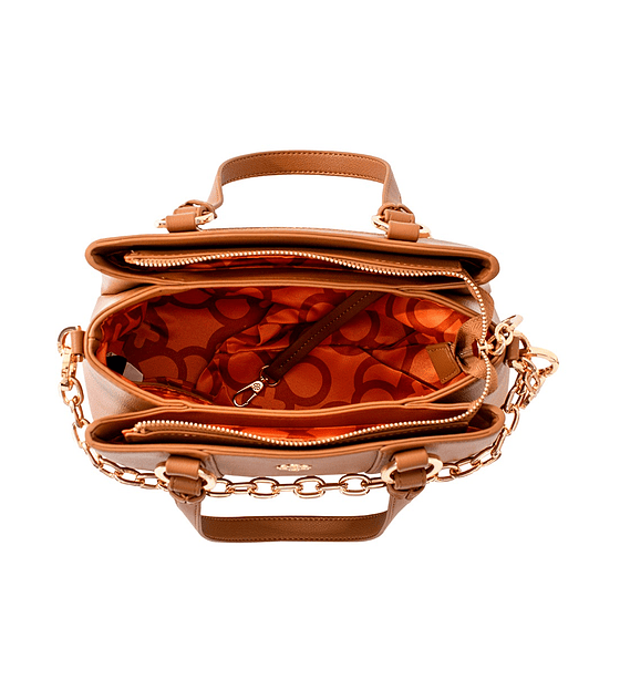 Bolso Dama Satchel Color Caramelo Jaime Ibiza 