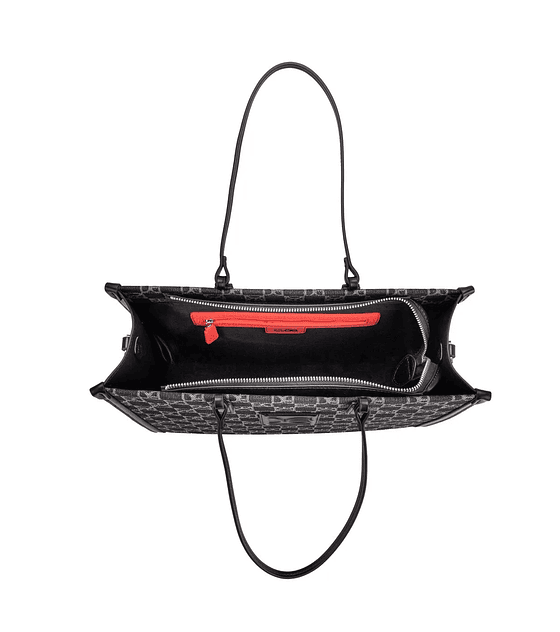 Bolsa Tote Grande Jacquard Multicolor Negro