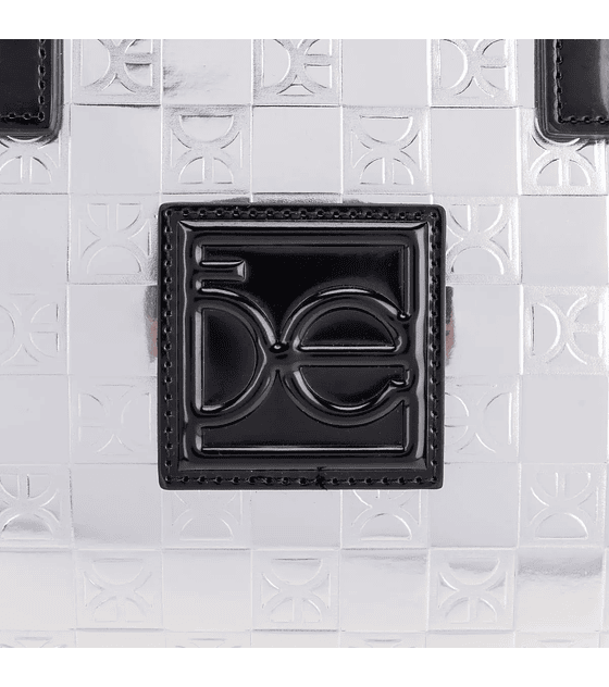 Bolsa Tote Grande Cloe Acabado Metálico Color Plata