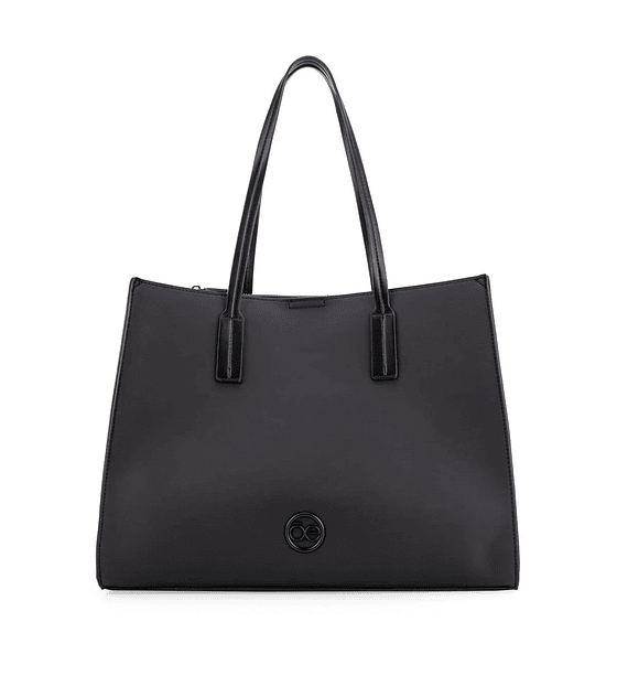 Bolsa Cloe Satchel Maxi Con Herraje Color Negro