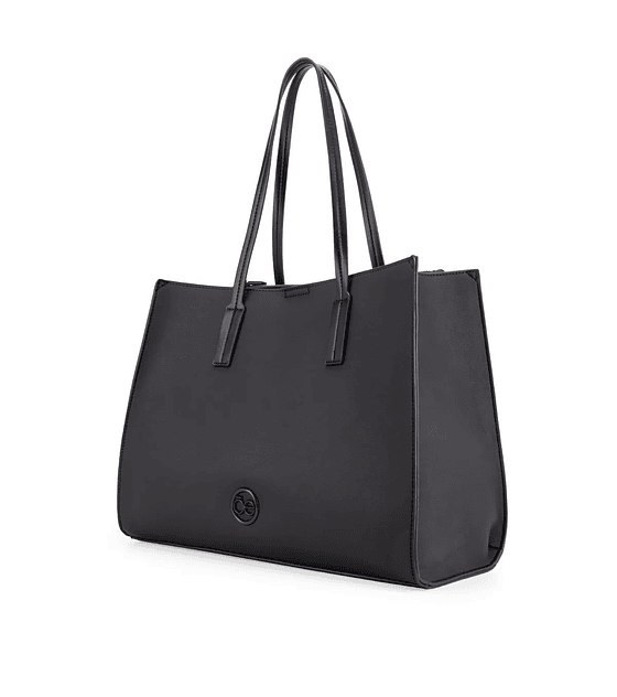 Bolsa Cloe Satchel Maxi Con Herraje Color Negro