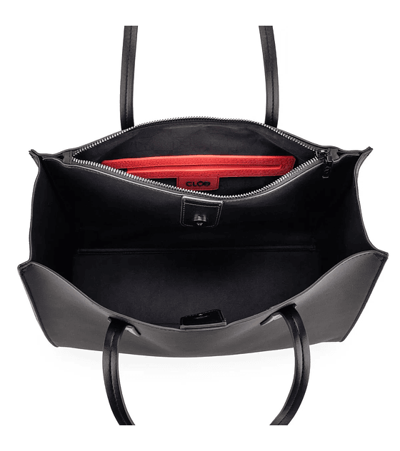 Bolsa Cloe Satchel Maxi Con Herraje Color Negro