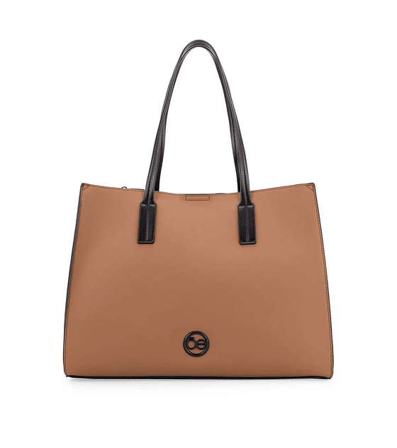 Bolsa Cloe Satchel Maxi Con Herraje Color Camel