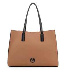 Bolsa Cloe Satchel Maxi Con Herraje Color Camel