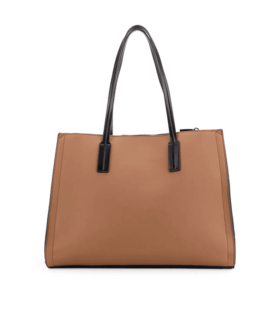 Bolsa Cloe Satchel Maxi Con Herraje Color Camel