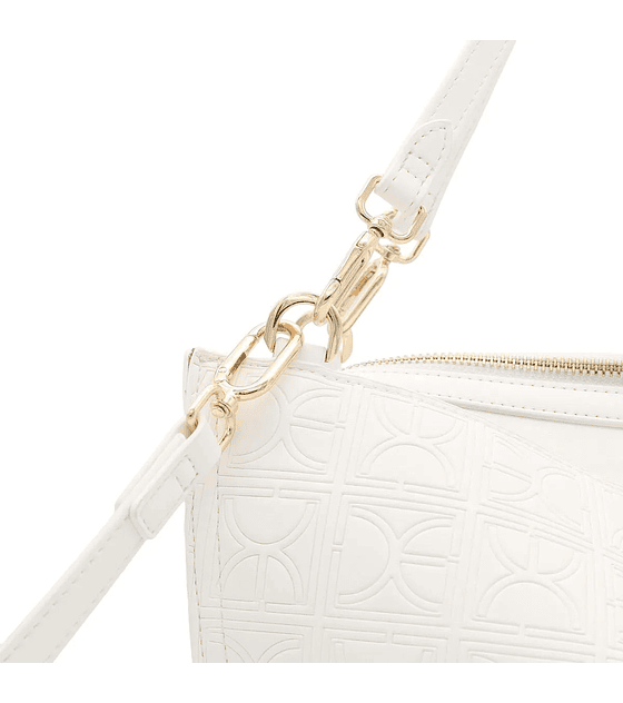 Tote Cloe con Monograma Troquelado Color Blanco
