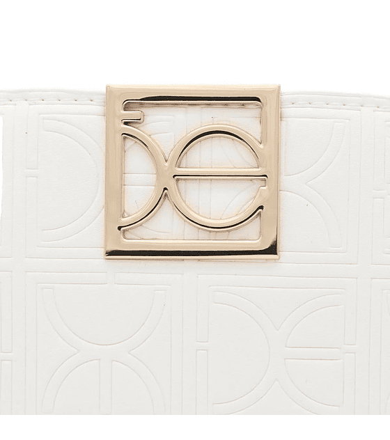 Tote Cloe con Monograma Troquelado Color Blanco
