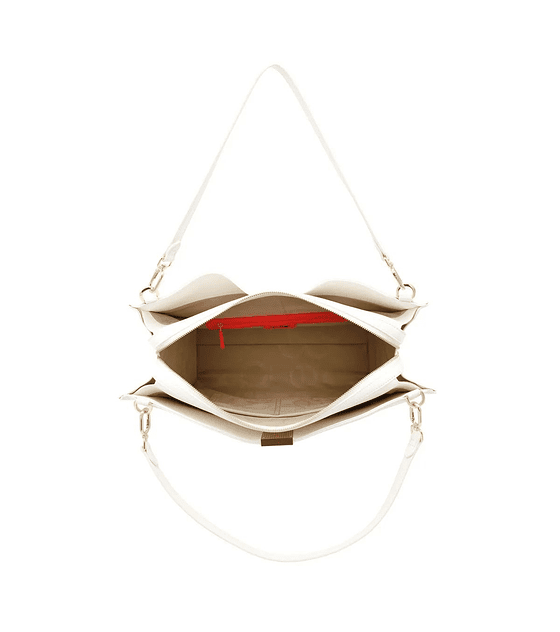 Tote Cloe con Monograma Troquelado Color Blanco