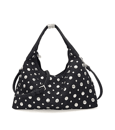 Bolsa Cloe Hobo Denim Con Estoperoles Color Azul Marino