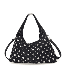 Bolsa Cloe Hobo Denim Con Estoperoles Color Azul Marino